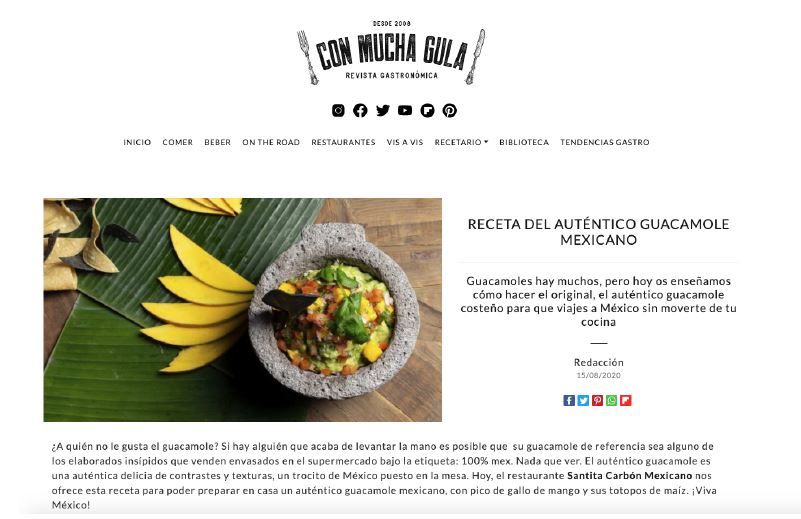 ¿El auténtico guacamole mexicano? En la revista CON MUCHA GULA saben bien lo que dicen.