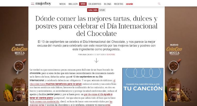 MujerHoy | Dónde comer los mejores postres de Chocolate