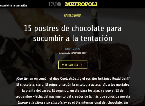 El Mundo Metrópoli | La felicidad en 15 postres