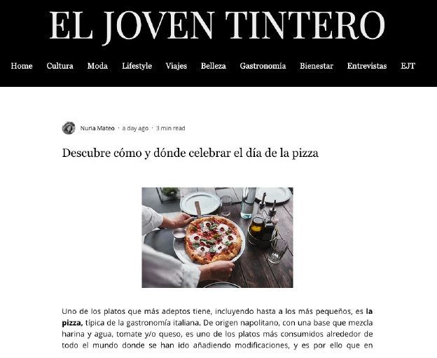 El Joven Tintero: Día de la Pizza