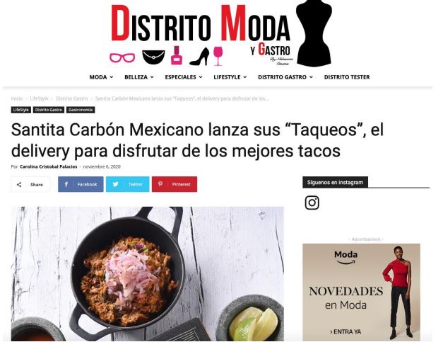 Disfruta de los taqueos de Santita Carbón Mexicano