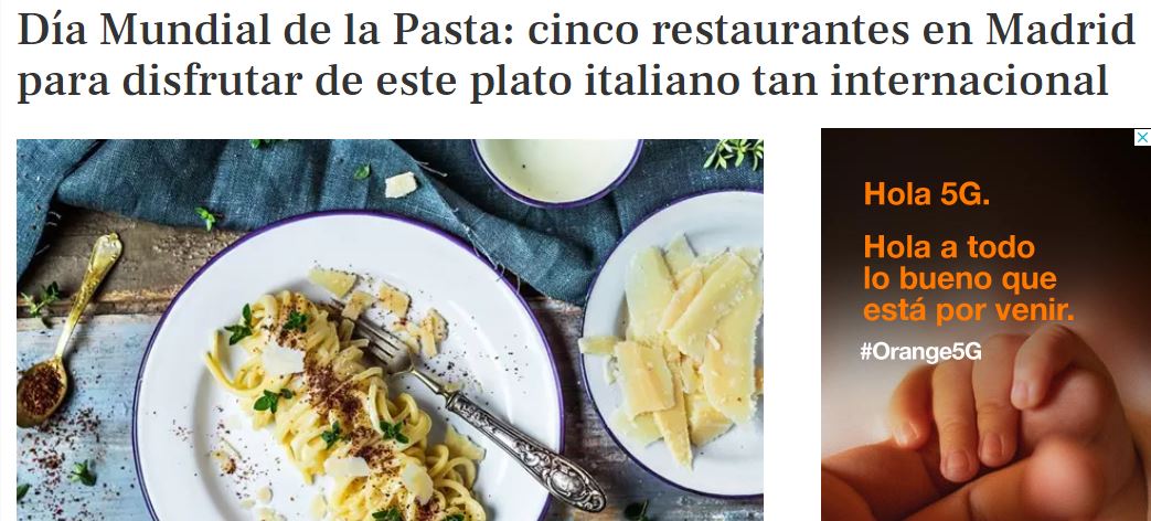 Día Mundial de la Pasta: EuropaPress