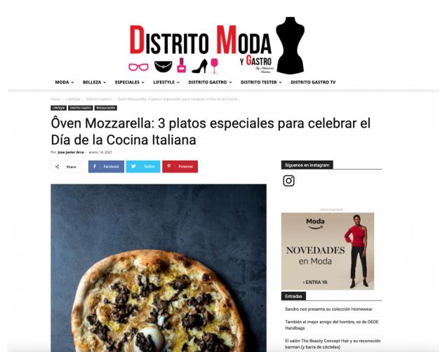 Distrito moda y gastro: Platos Ôven para celebrar el Día de la Cocina Italiana