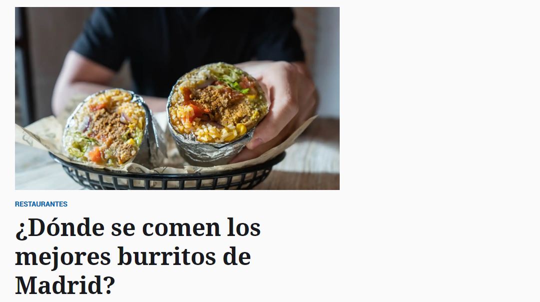 Burritos, los mejores en el restaurante Santita