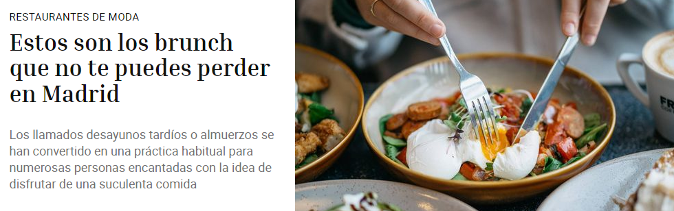 Estos son los Brunch que no te puedes perder en Madrid