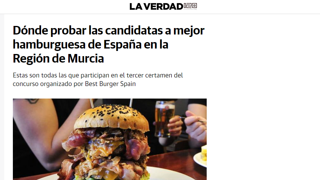 Dónde probar las candidatas a mejor hamburguesa de España en la región de Murcia