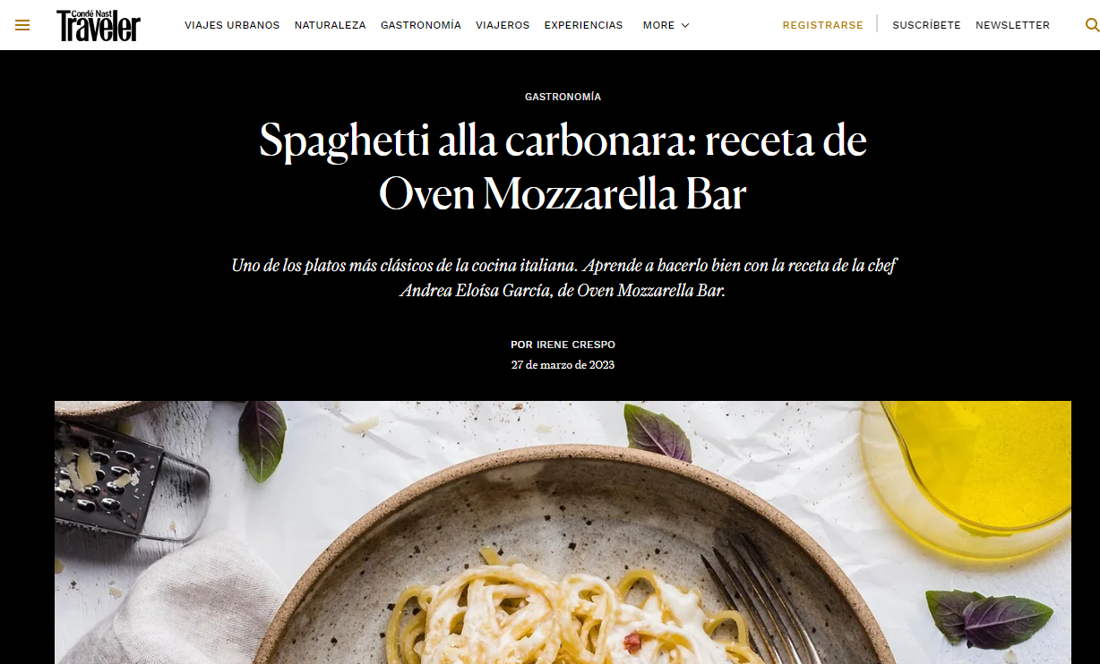 Spaghetti alla carbonara: receta de Oven Mozzarella Bar