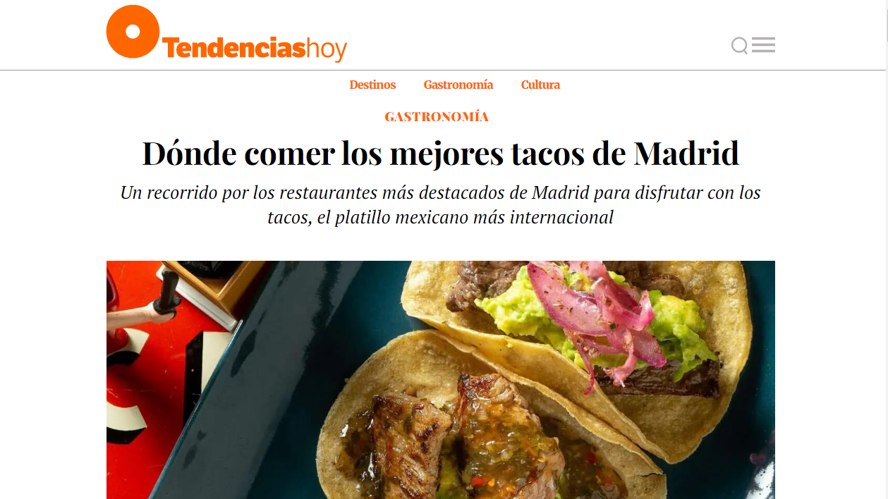 Descubre dónde comer los mejores tacos de Madrid