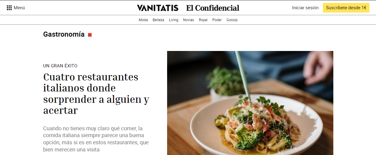 Cuatro restaurantes italianos donde sorprender a alguien y acertar