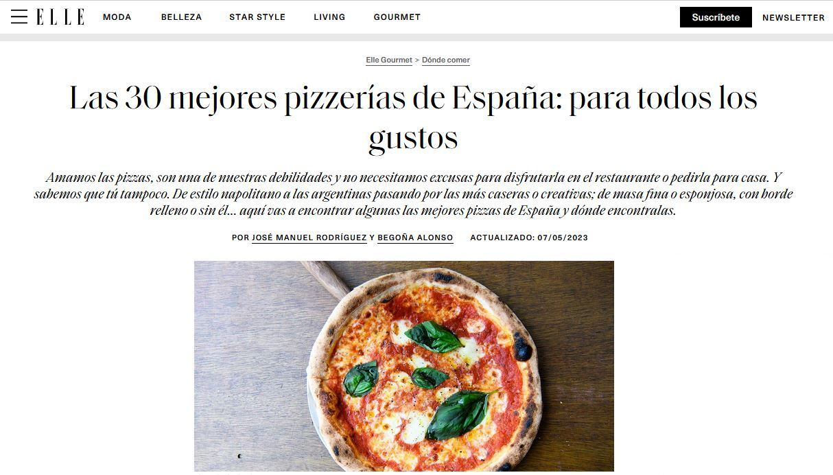 Las 30 mejores pizzerías de España: para todos los gustos