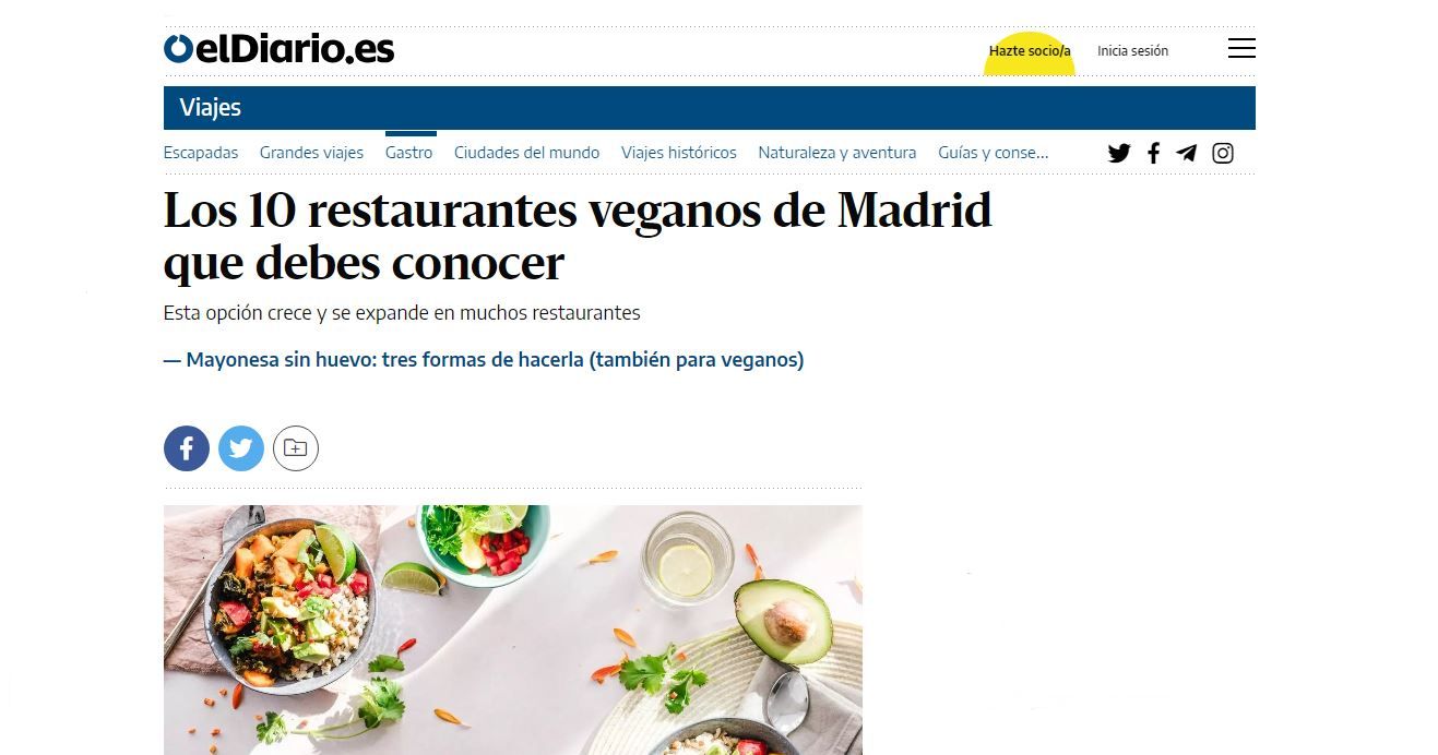 Los 10 restaurantes veganos de Madrid que debes conocer