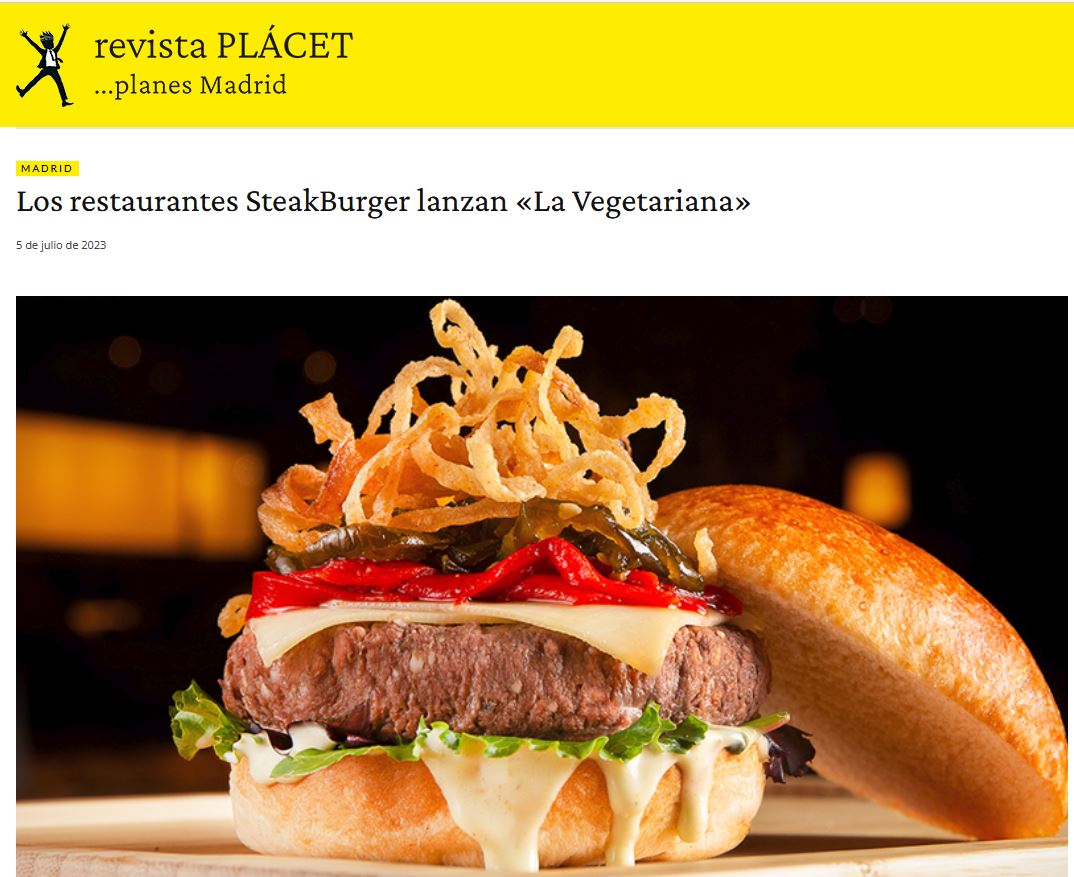 Los restaurantes SteakBurger lanzan «La Vegetariana»