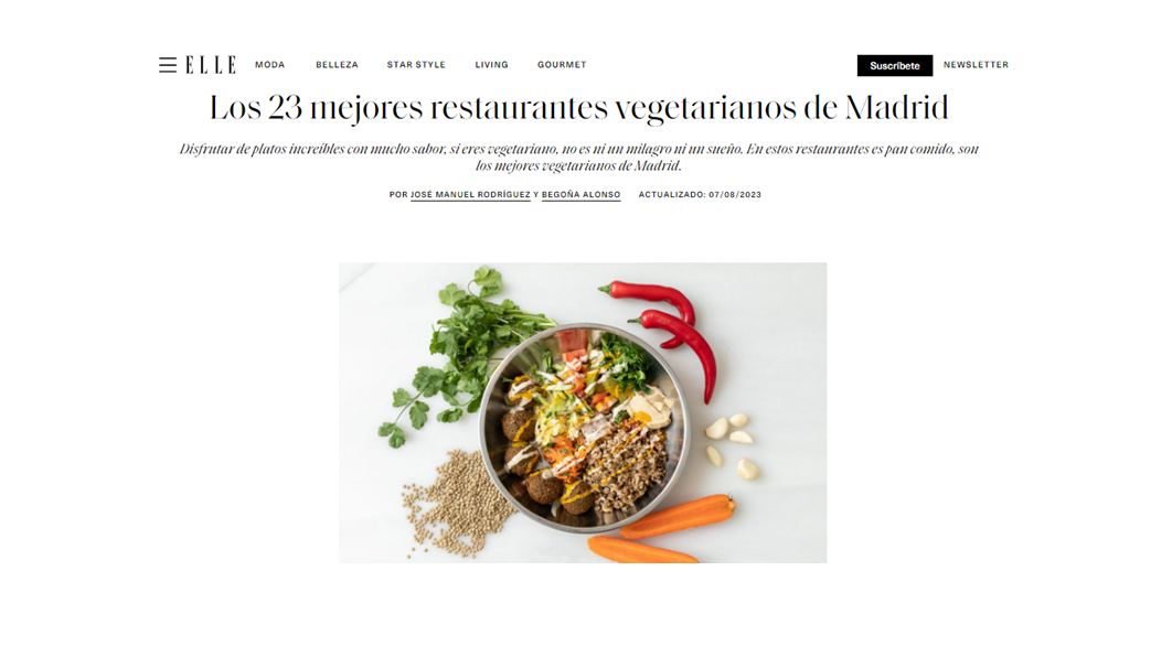 Los 23 mejores restaurantes vegetarianos de Madrid