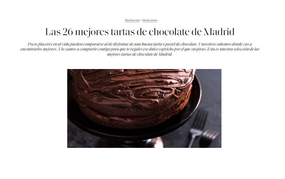Las 26 mejores tartas de chocolate de Madrid