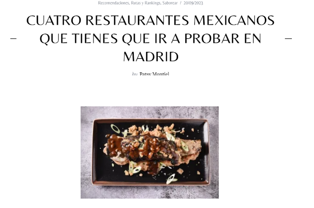 Cuatro restaurantes que tienes que ir a probar en Madrid