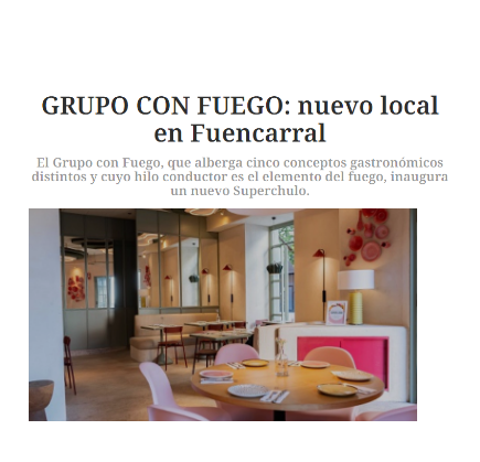 GRUPO CON FUEGO: nuevo local en Fuencarral