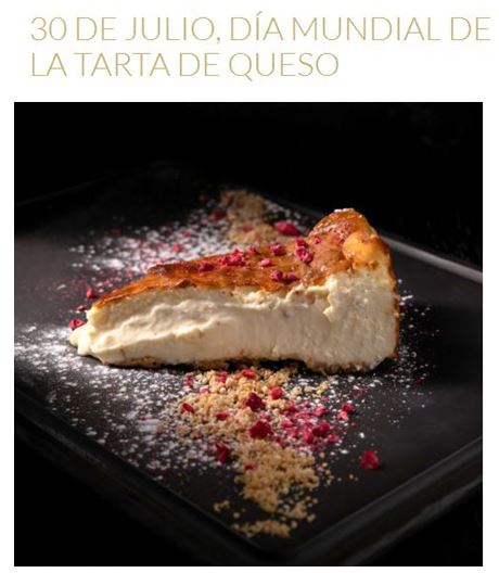 30 de Julio, Día Mundial de la Tarta de Queso