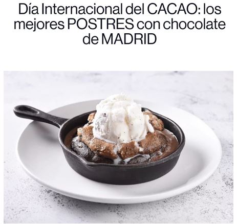 Día Internacional del cacao: los mejores postres con chocolate de madrid